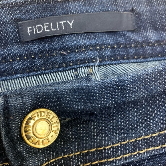 FIDELITY STEVIE Cut 3183 Viper Rinse Jeans With Pockets Dark Wash Blue Size 29 - Picture 12 of 13